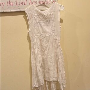 White Sleeveless Eyelet Dress